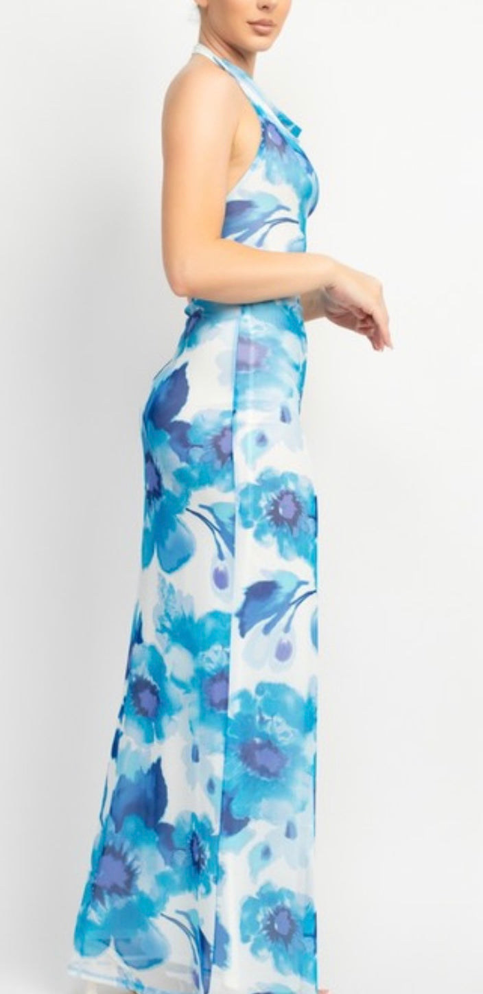 Violet Floral Maxi Dress