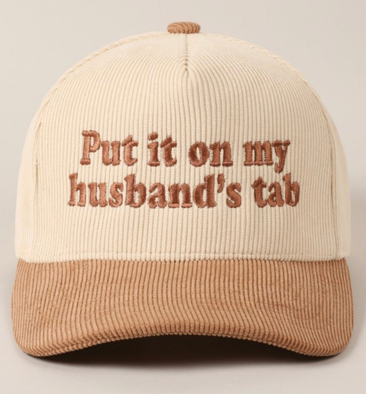 Put it on my husband’s tab cap