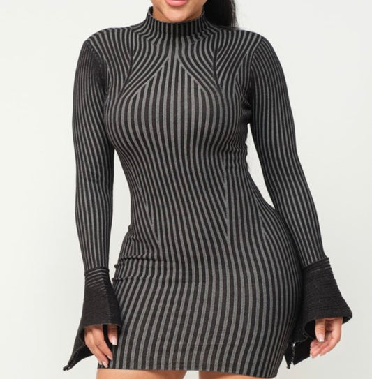 Barcode mini sweater dress